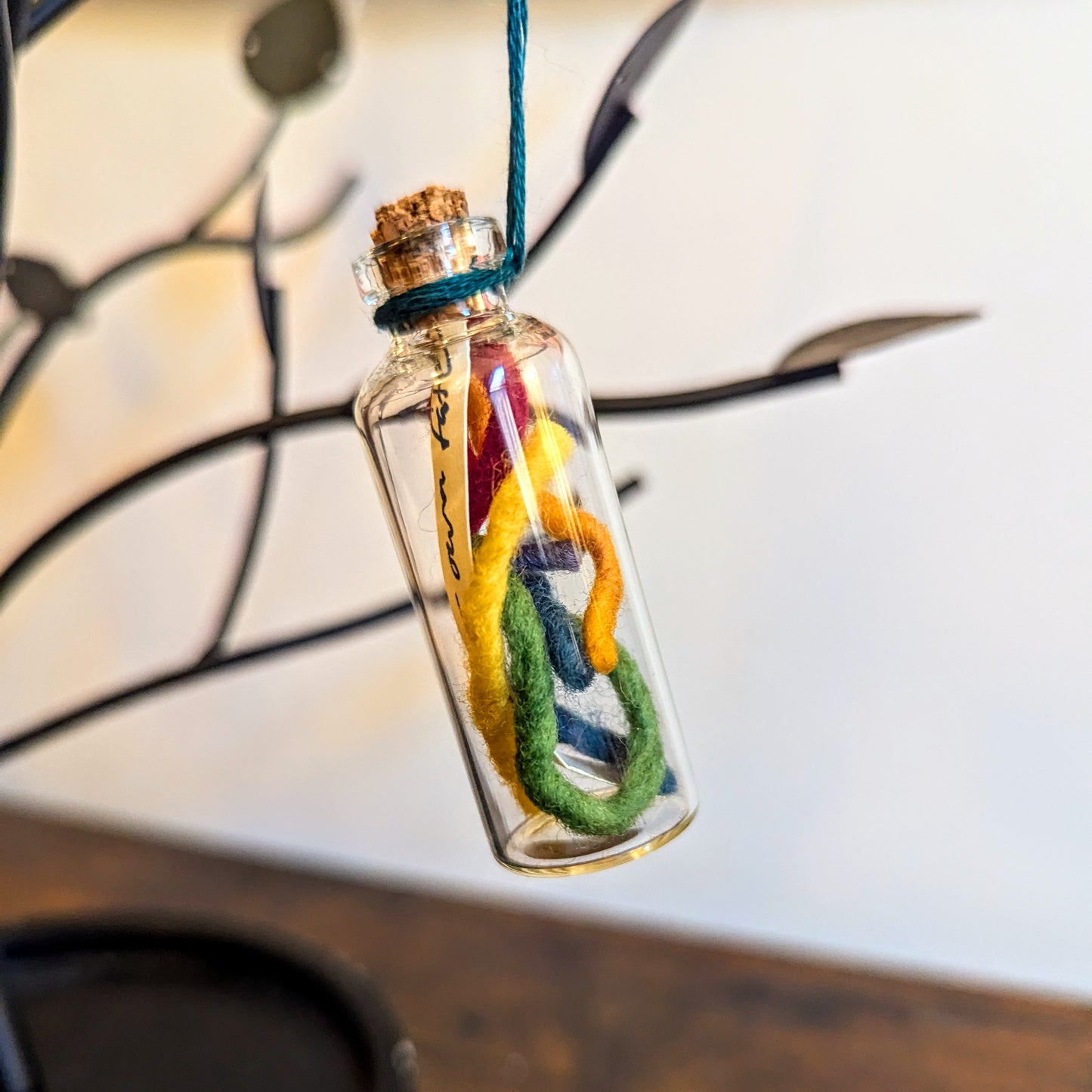 Weave Your Own Fate Rainbow Glass Vial Ornament