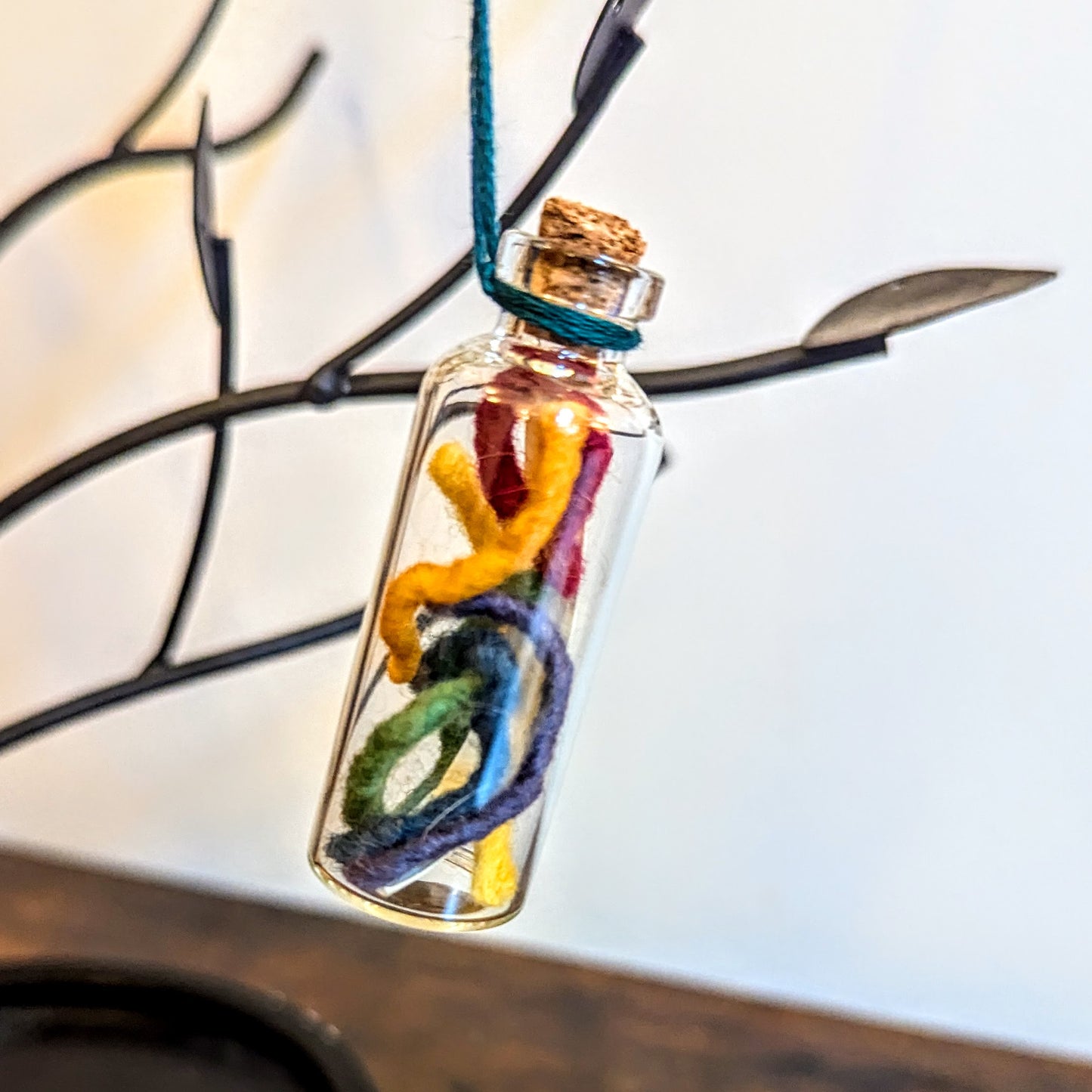 Weave Your Own Fate Rainbow Glass Vial Ornament