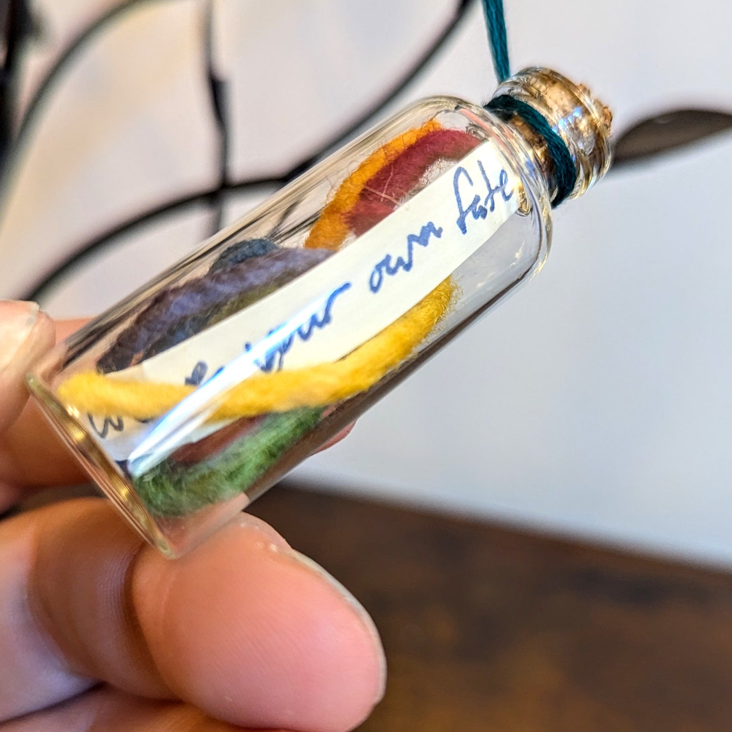 Weave Your Own Fate Rainbow Glass Vial Ornament