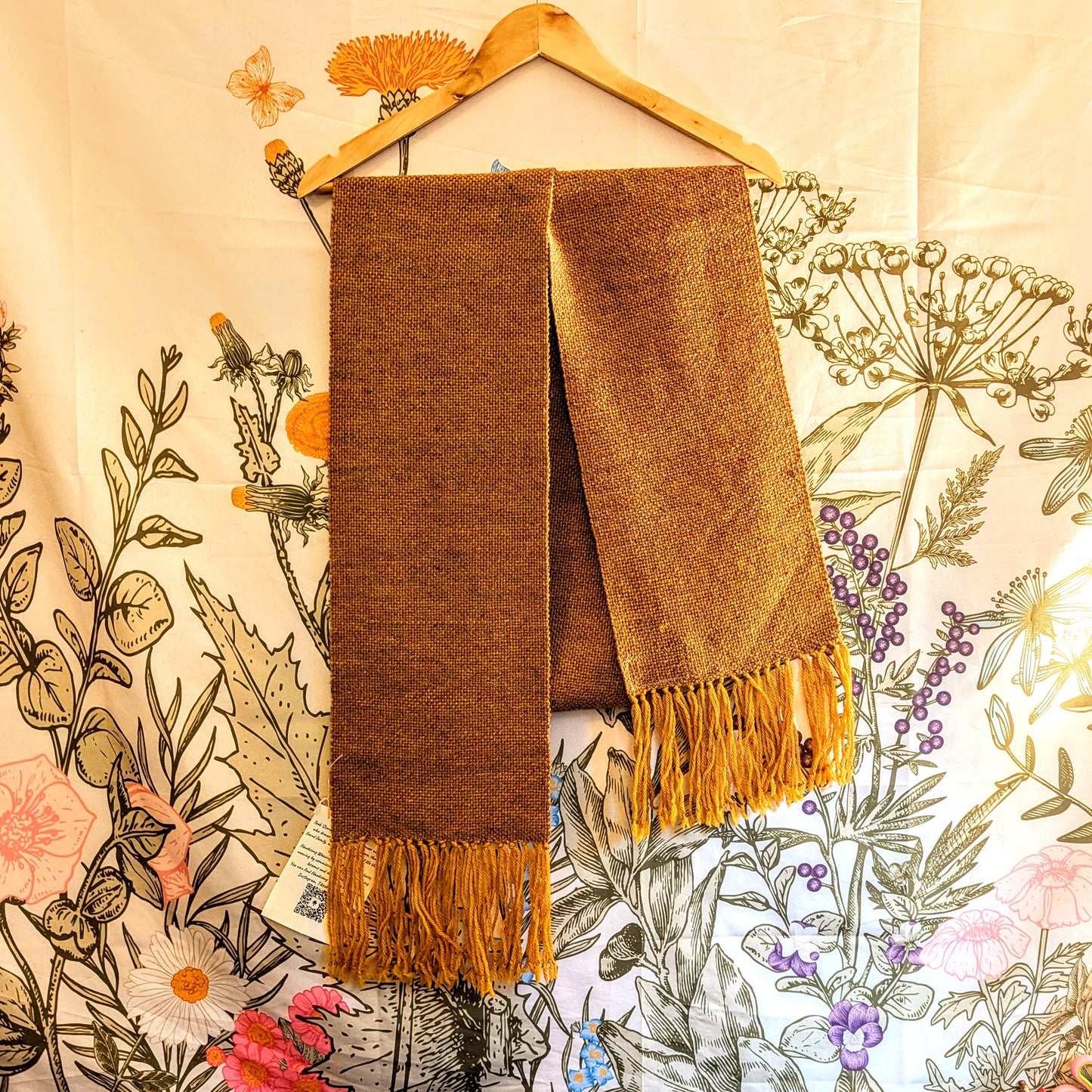 Autumn Goldenrod Wool Handwoven Scarf