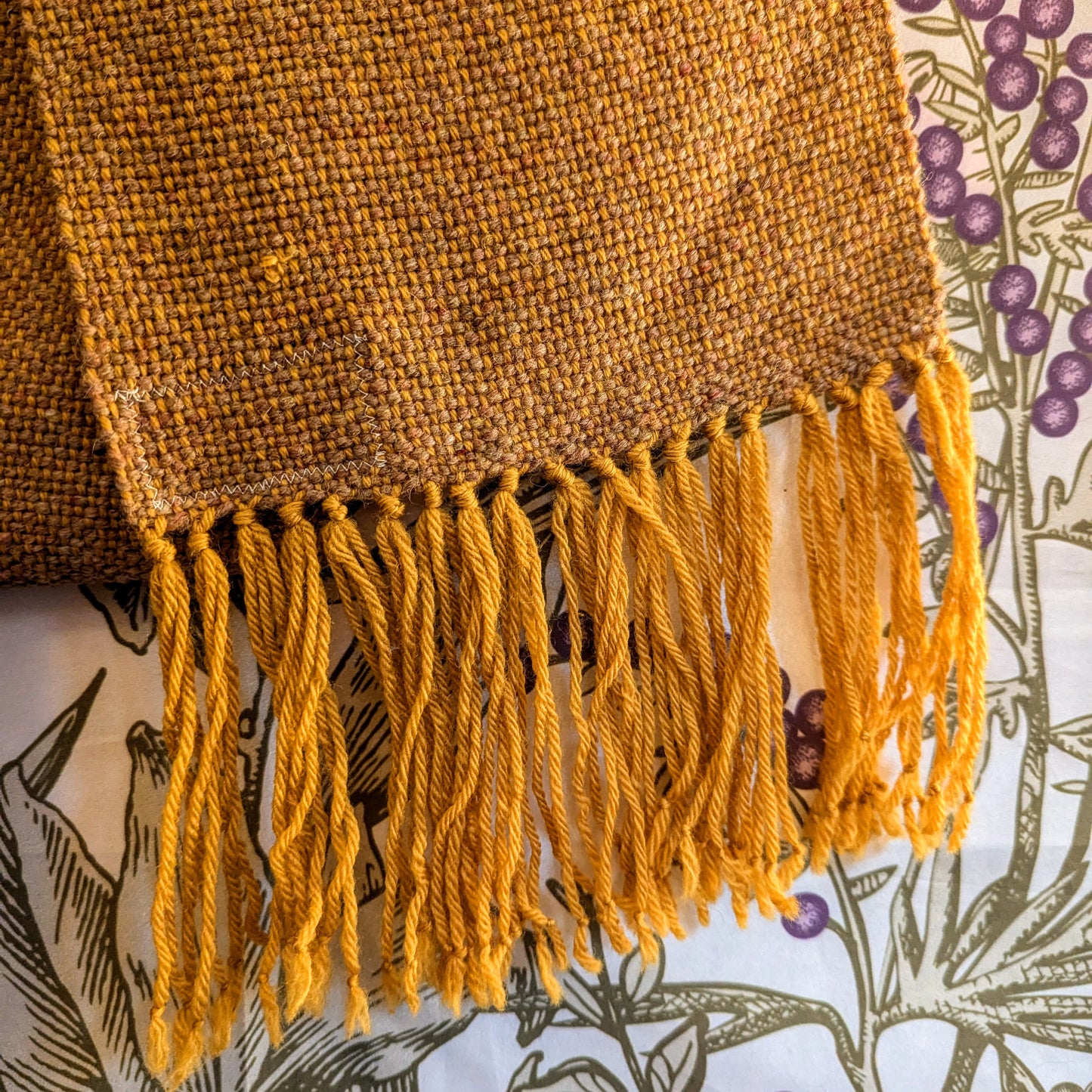 Autumn Goldenrod Wool Handwoven Scarf
