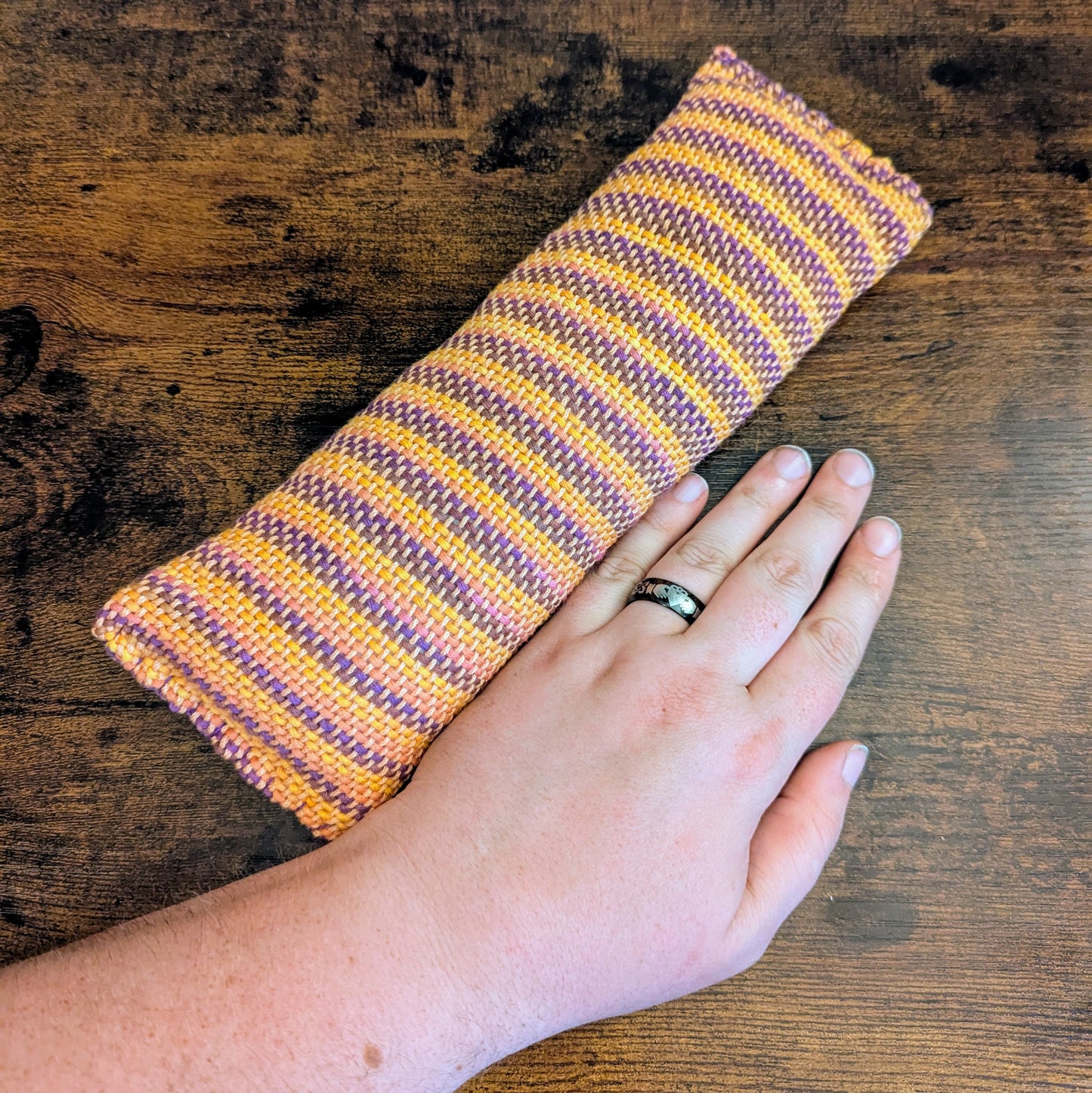 Purple and Gold Striped Rice Pack- Half Size
