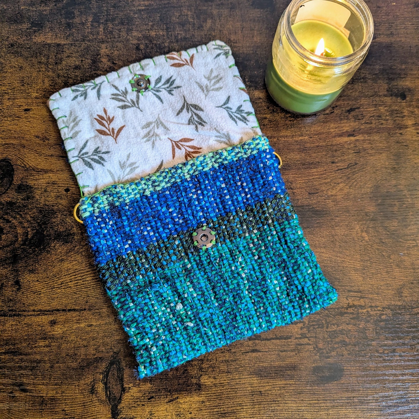 Blue Shimmer Handwoven Tarot Bag