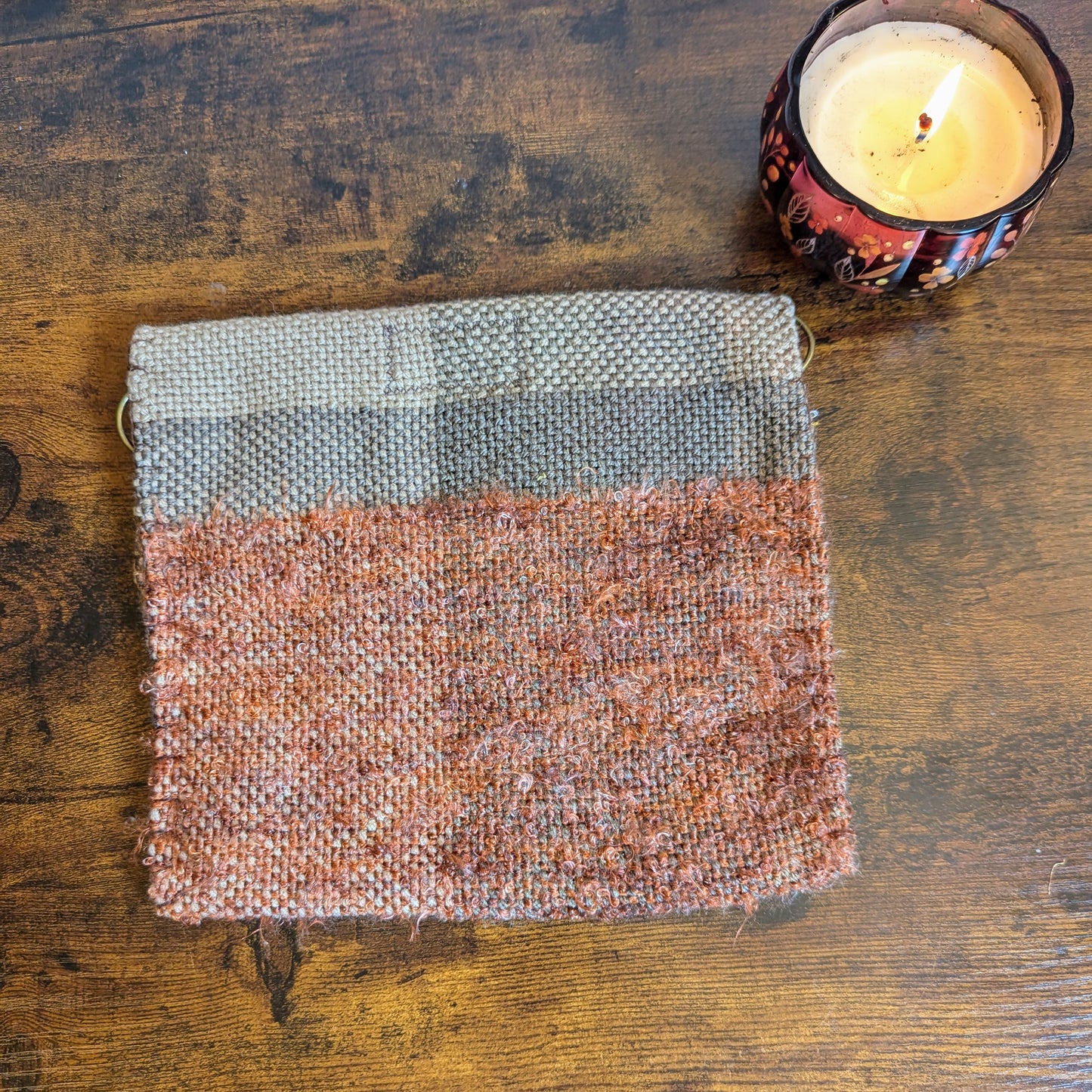 MidCentury Gilded Walnut Handwoven Messenger Bag