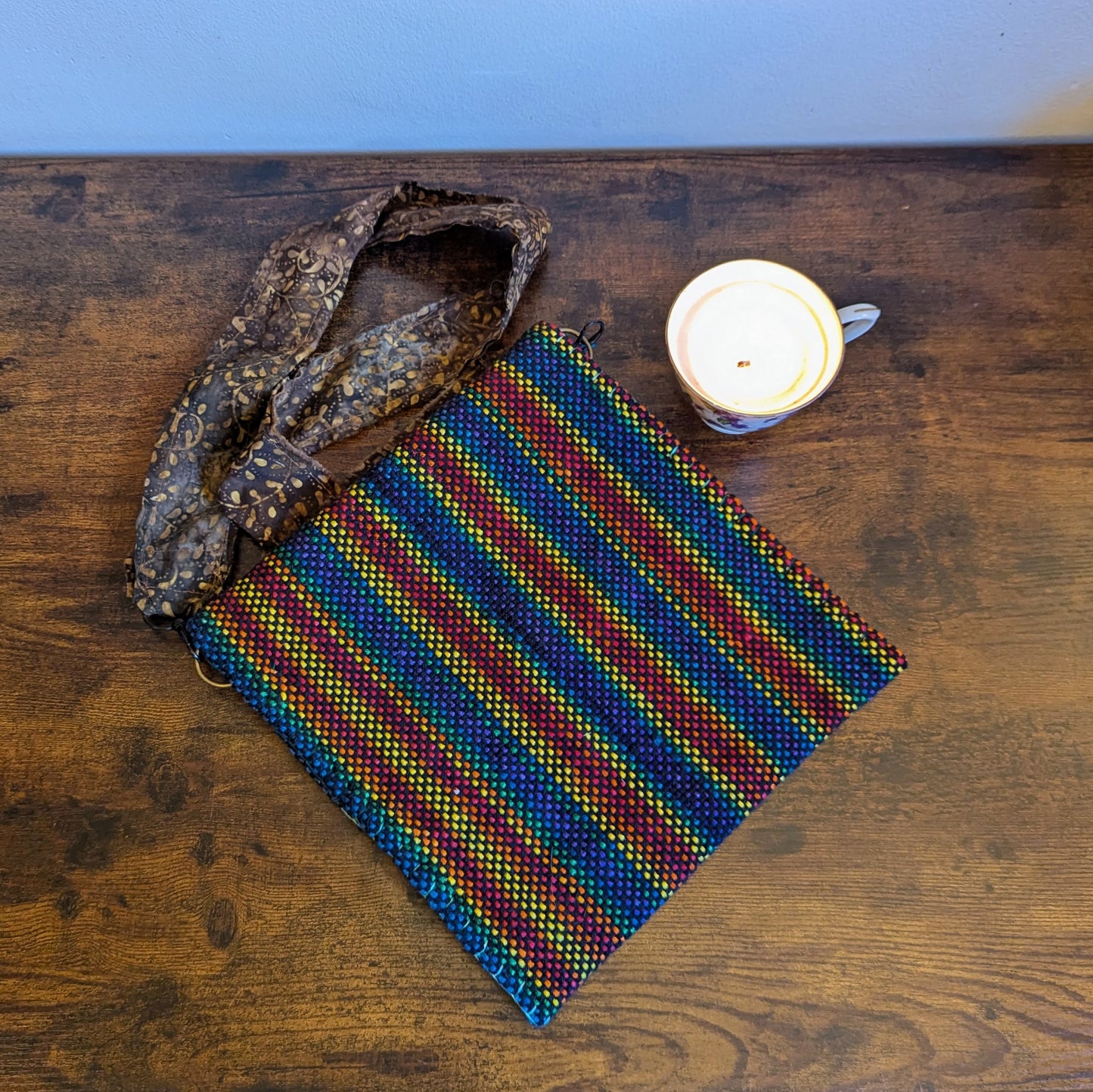 Rainbow Batik Brown Handwoven Handbag