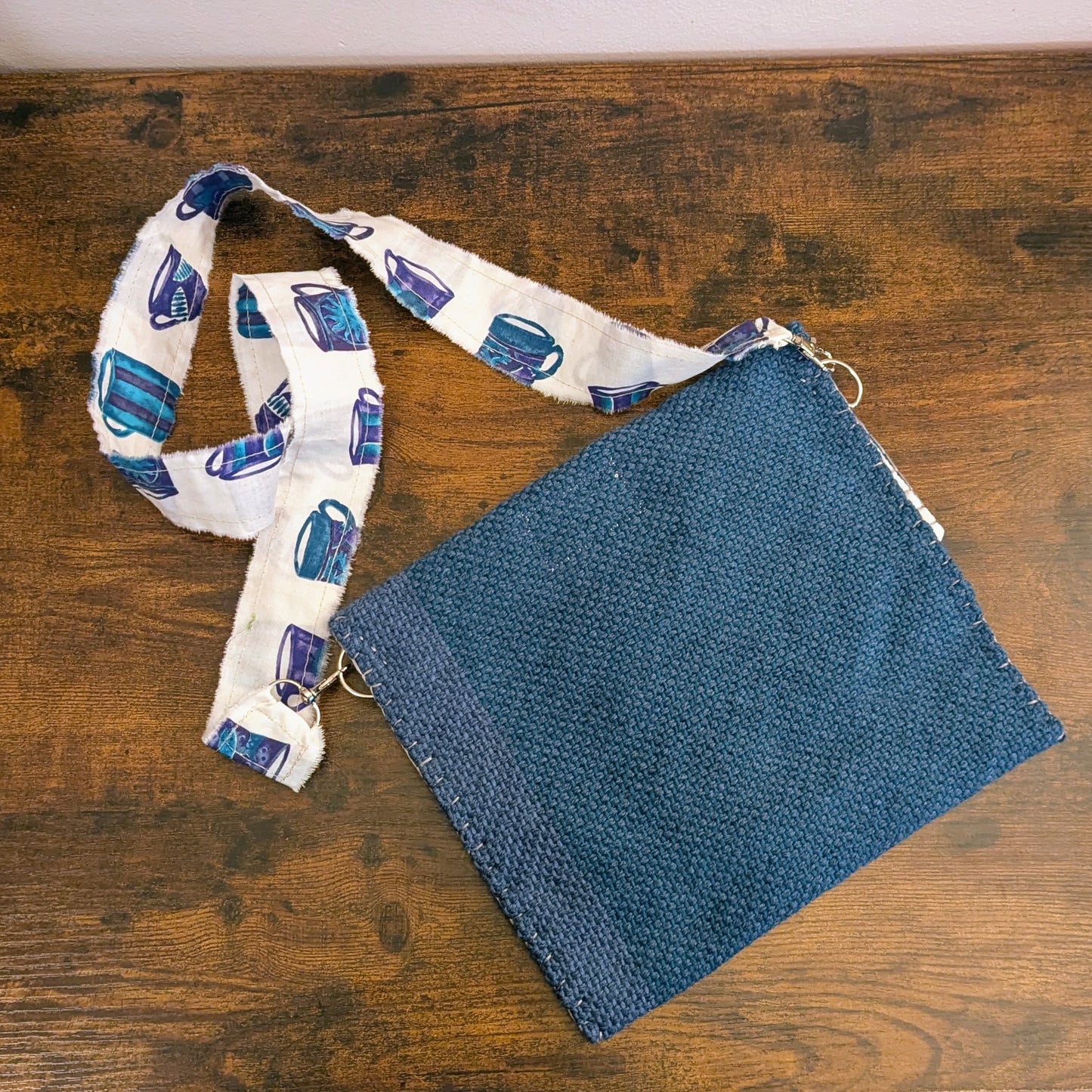 Cyrus Blue Coffee Mug Handwoven Handbag