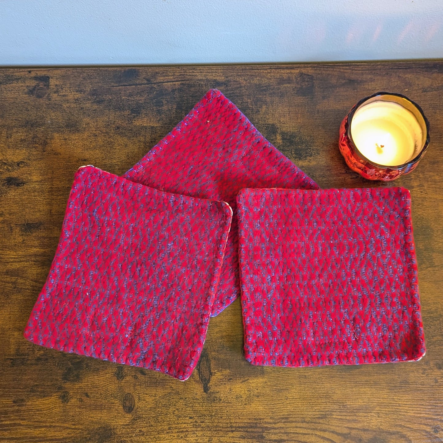 Swedish Rose Handwoven Wool Trivets