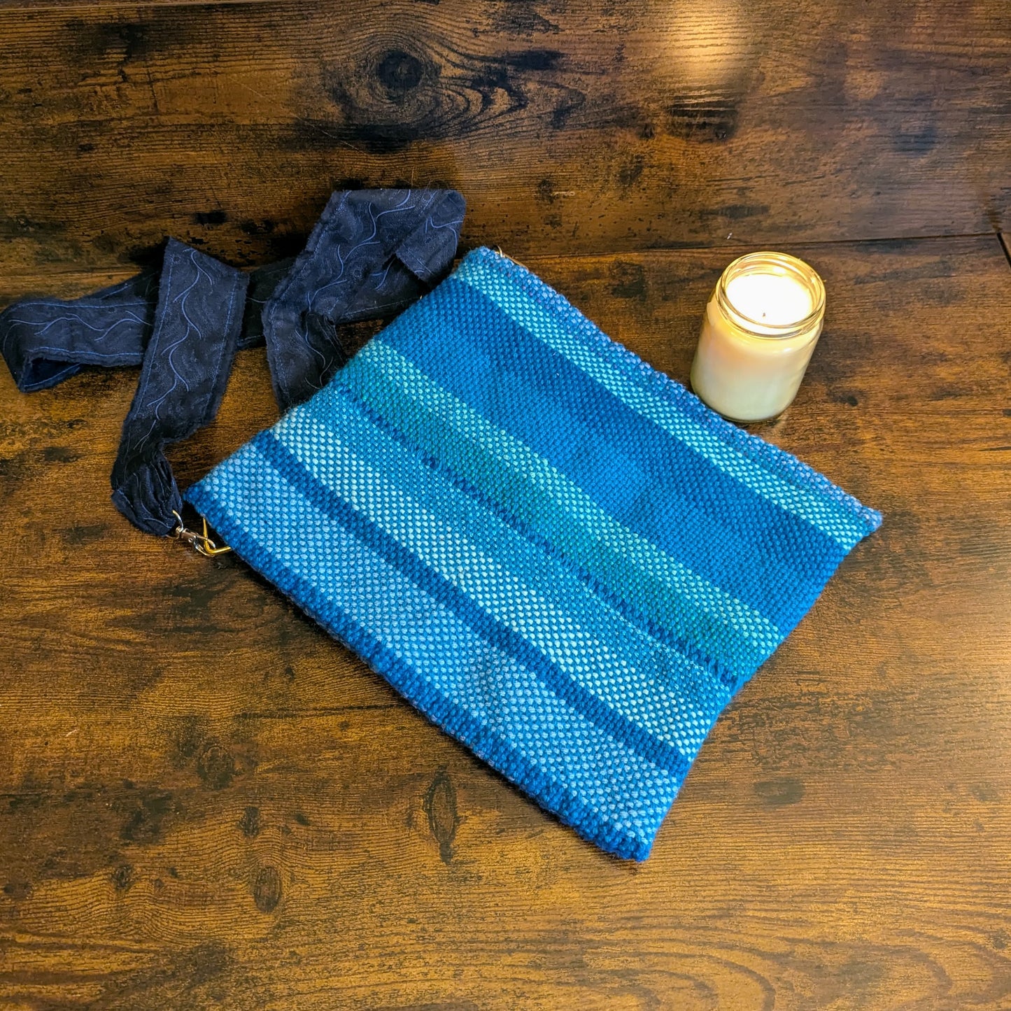 Peacock Blue Handwoven Shoulder Bag