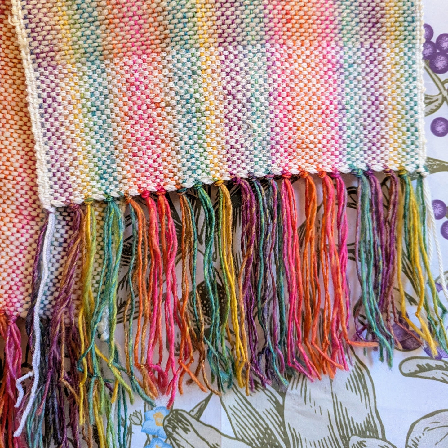 20% OFF! Rainbow Clouds Handwoven Merino Blend Scarf
