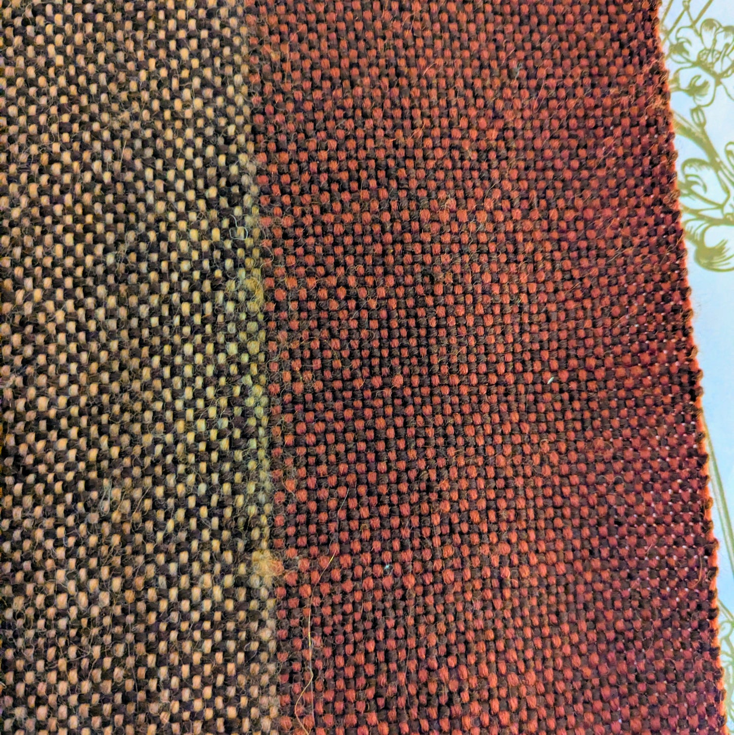 Red Oak Handwoven Vintage Finnish Wool and Alpaca Scarf