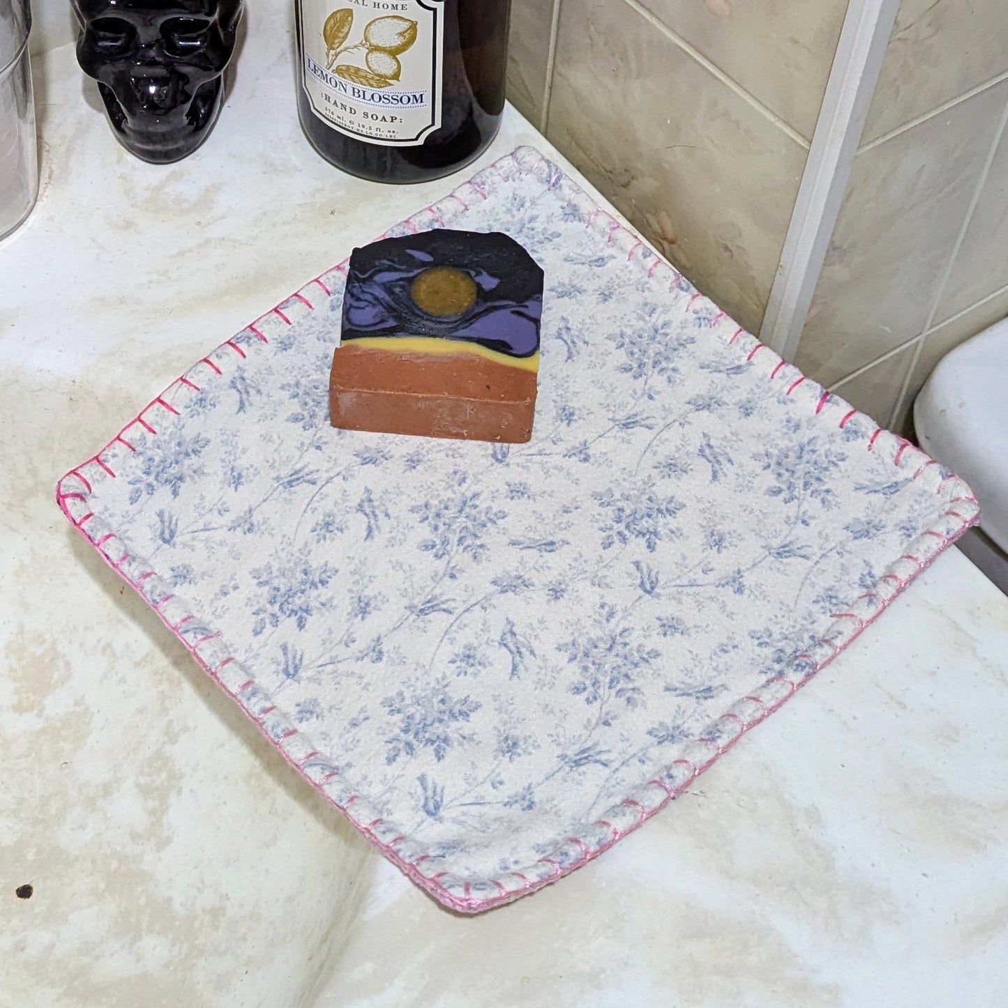 Softly Sudsing Handwoven Purple Stripe Cotton-blend Wash Cloths