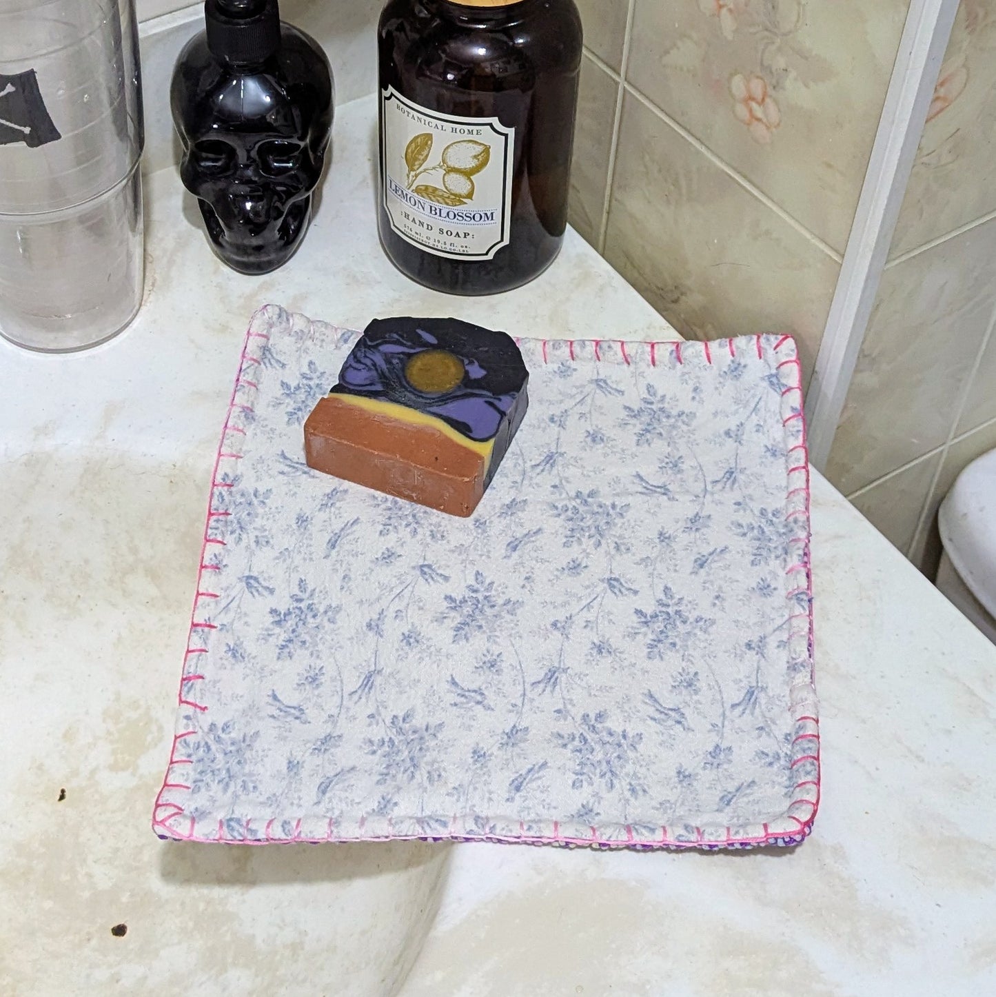 Softly Sudsing Handwoven Purple Cotton-blend Wash Cloths