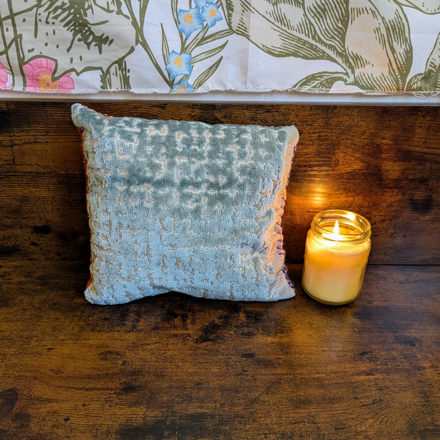 Silver Velour Backed Rainbow 8x9 Throw Pillow