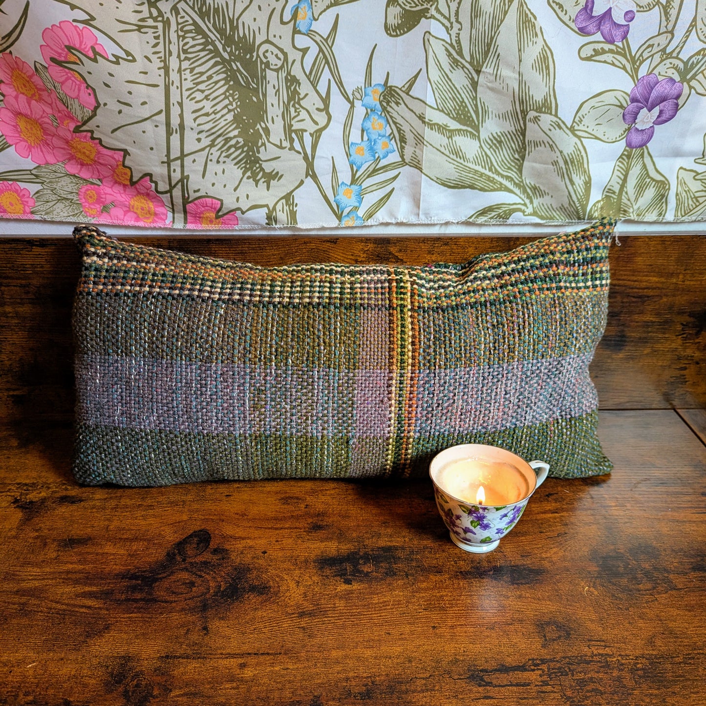 Forest Path Handwoven Zero-Waste Throw Pillow