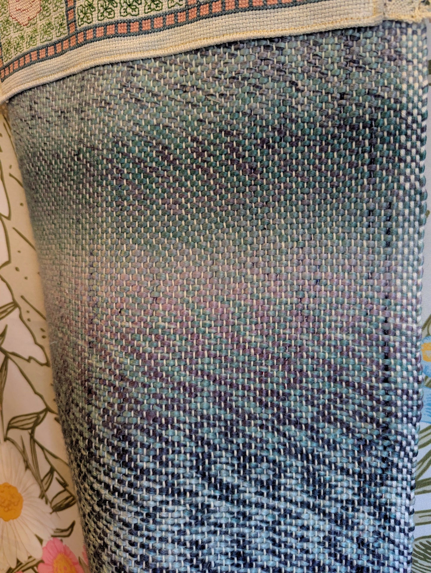 Purple Cottage Rose Handwoven Merino-Blend Infinity Scarf