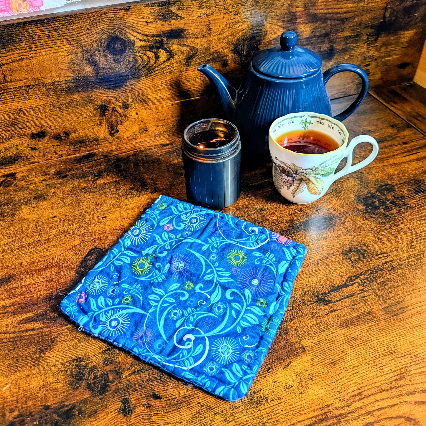 Royal Blue Handwoven Felted Wool Trivets