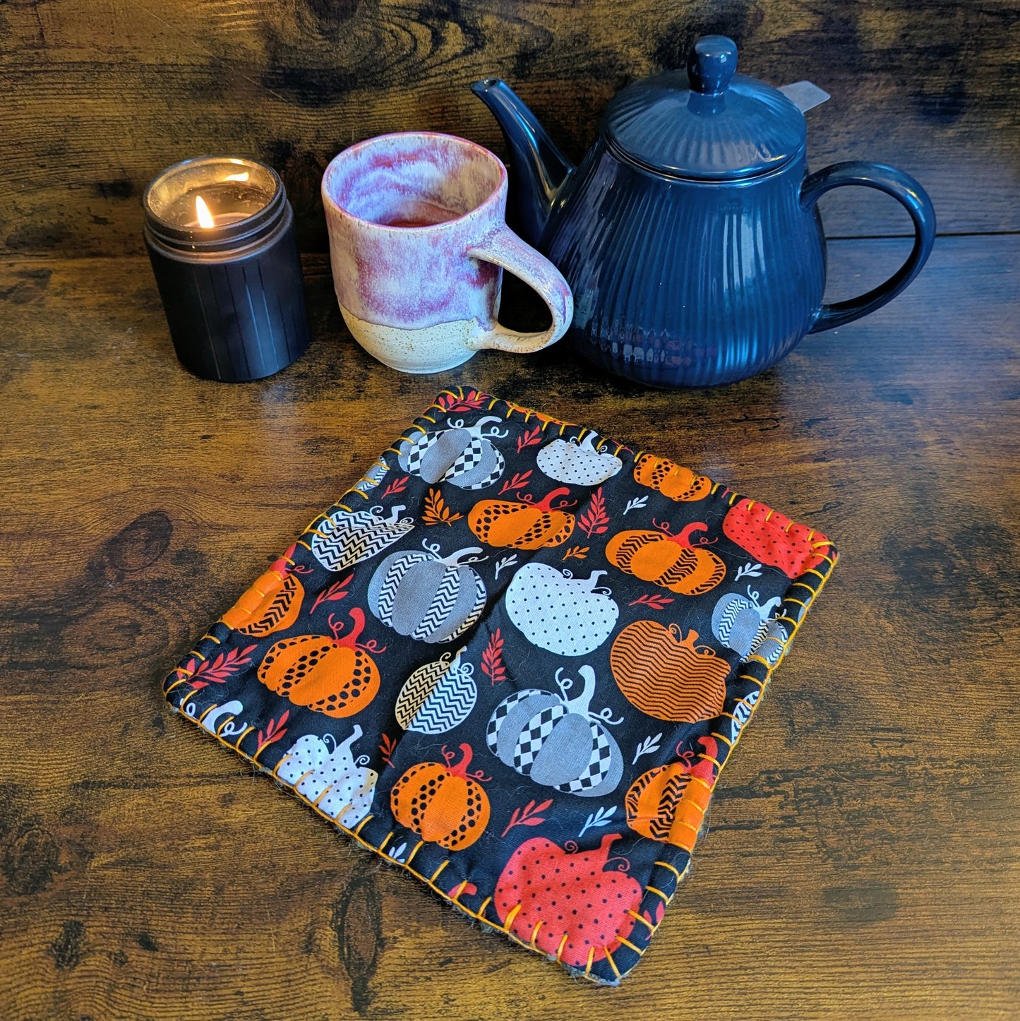 Felted Handwoven Autumnal Wool Trivets