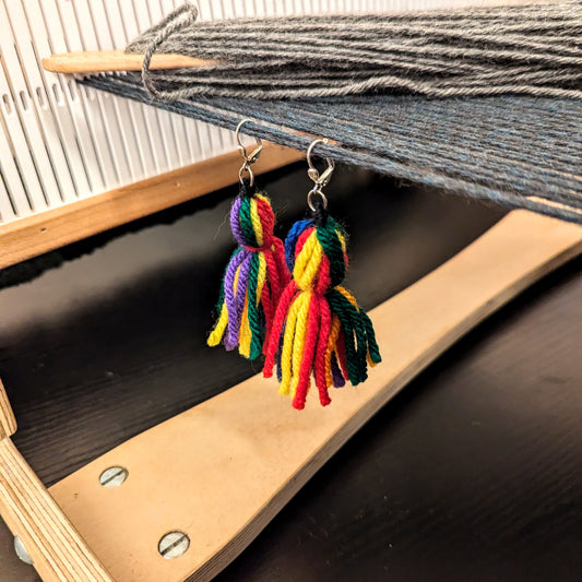 Rainbow Tassel Lever Back Earrings