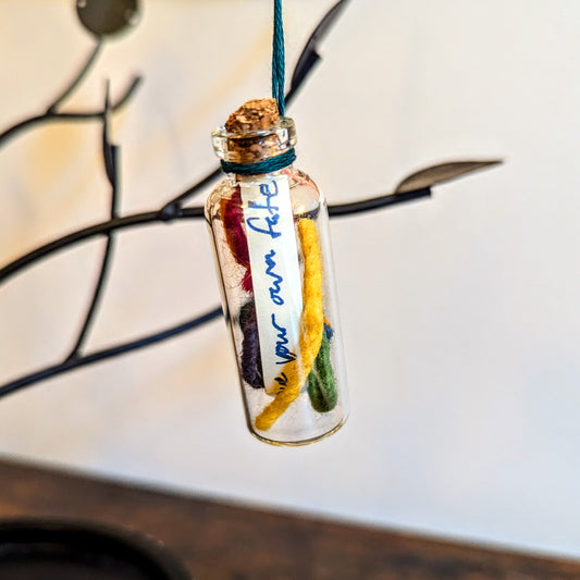 Weave Your Own Fate Rainbow Glass Vial Ornament