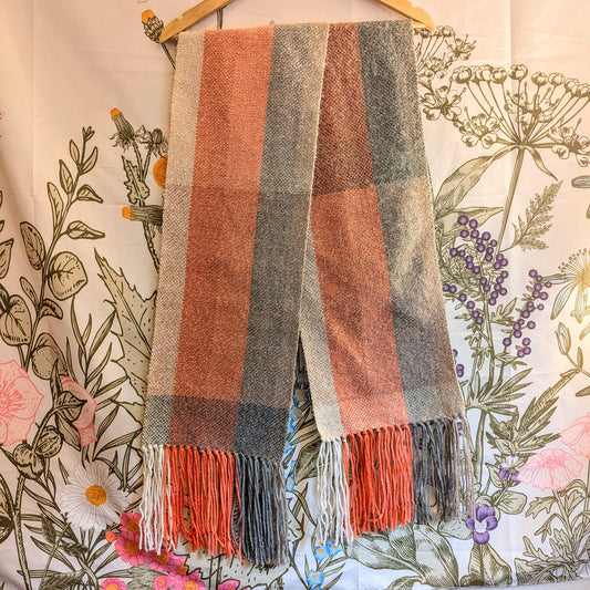 Pink Through Gray Handwoven Hypoallergenic Fluffy Scarf