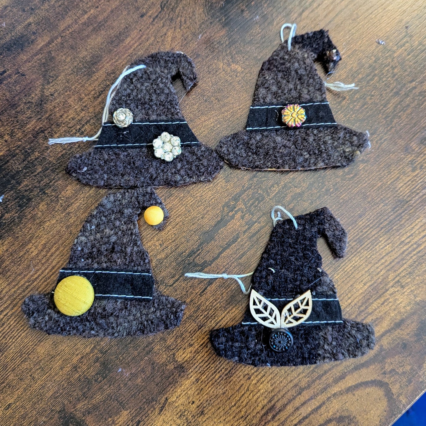 Felted Wool Witch Hat Ornaments