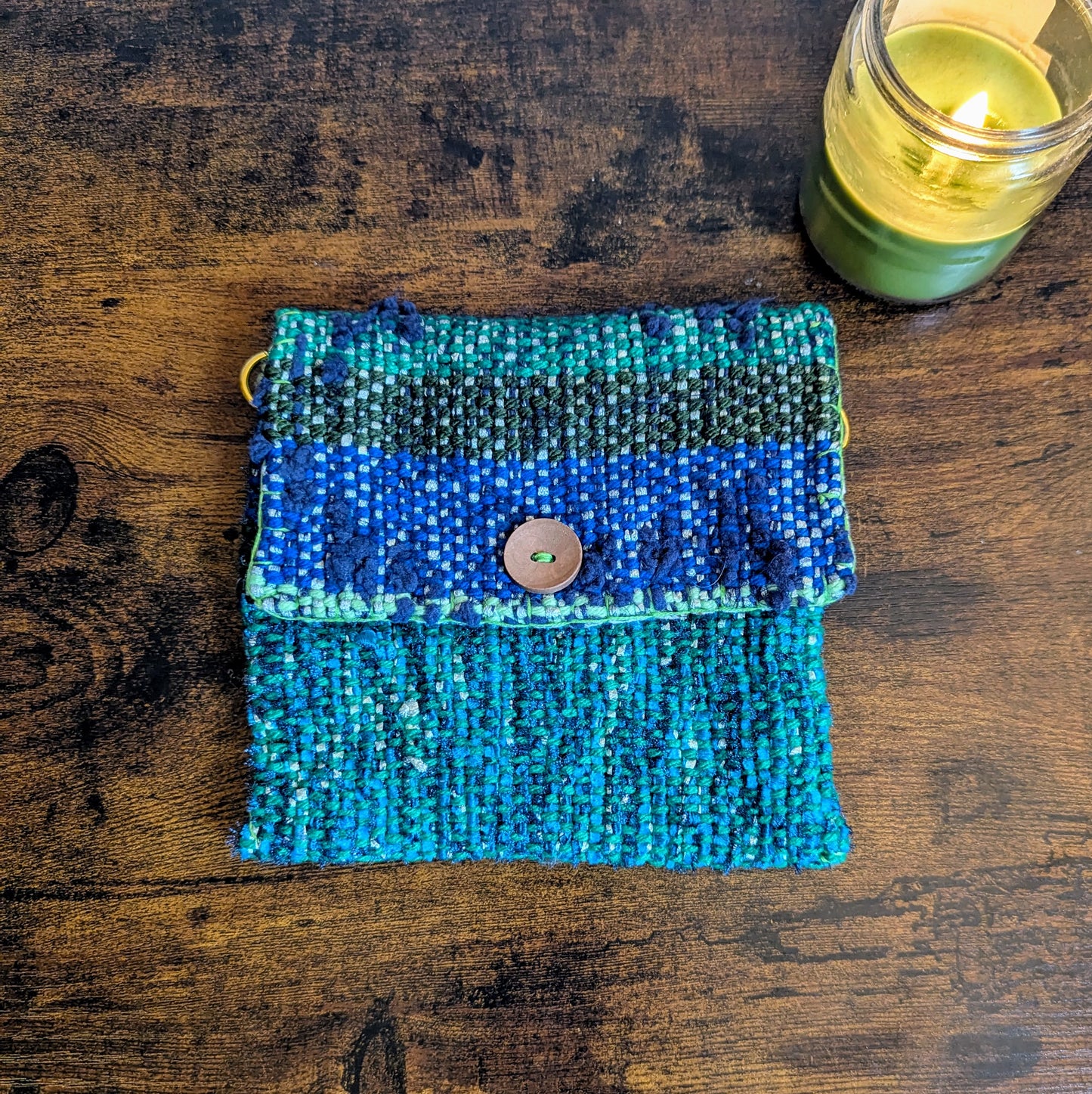 Blue Shimmer Handwoven Tarot Bag