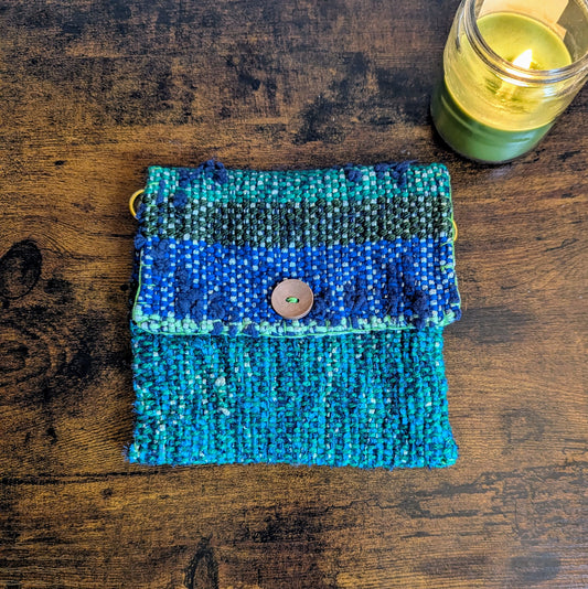 Blue Shimmer Handwoven Tarot Bag