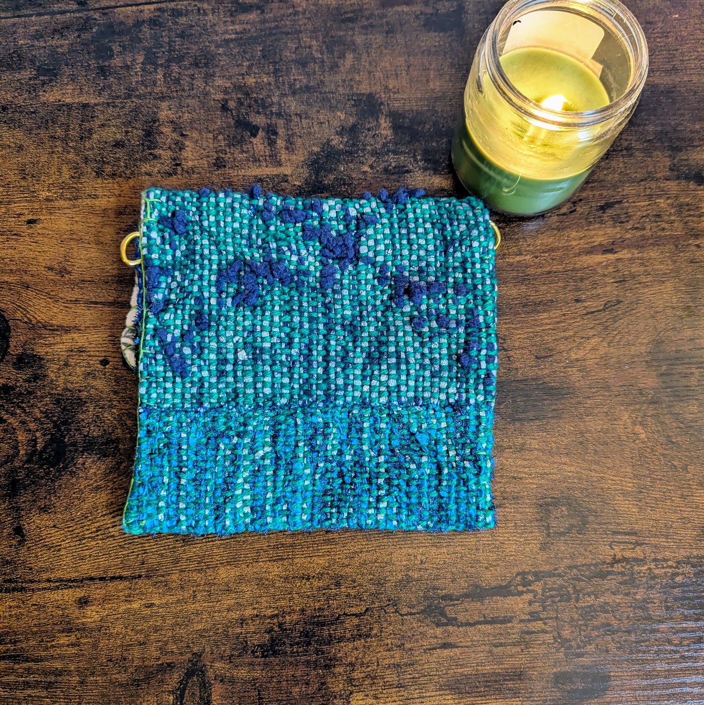 Blue Shimmer Handwoven Tarot Bag