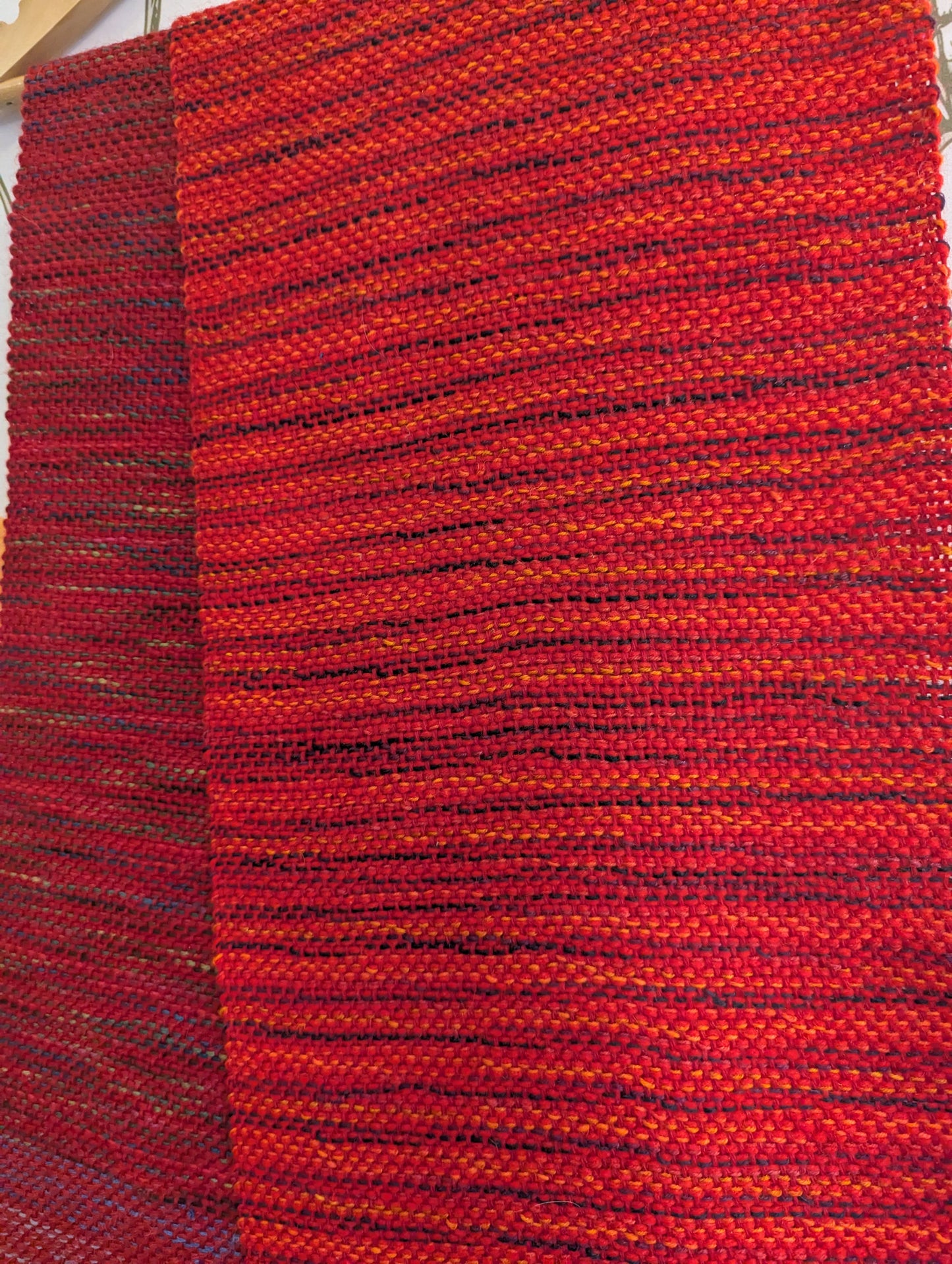 Scarlet Maple Handwoven Wool Scarf