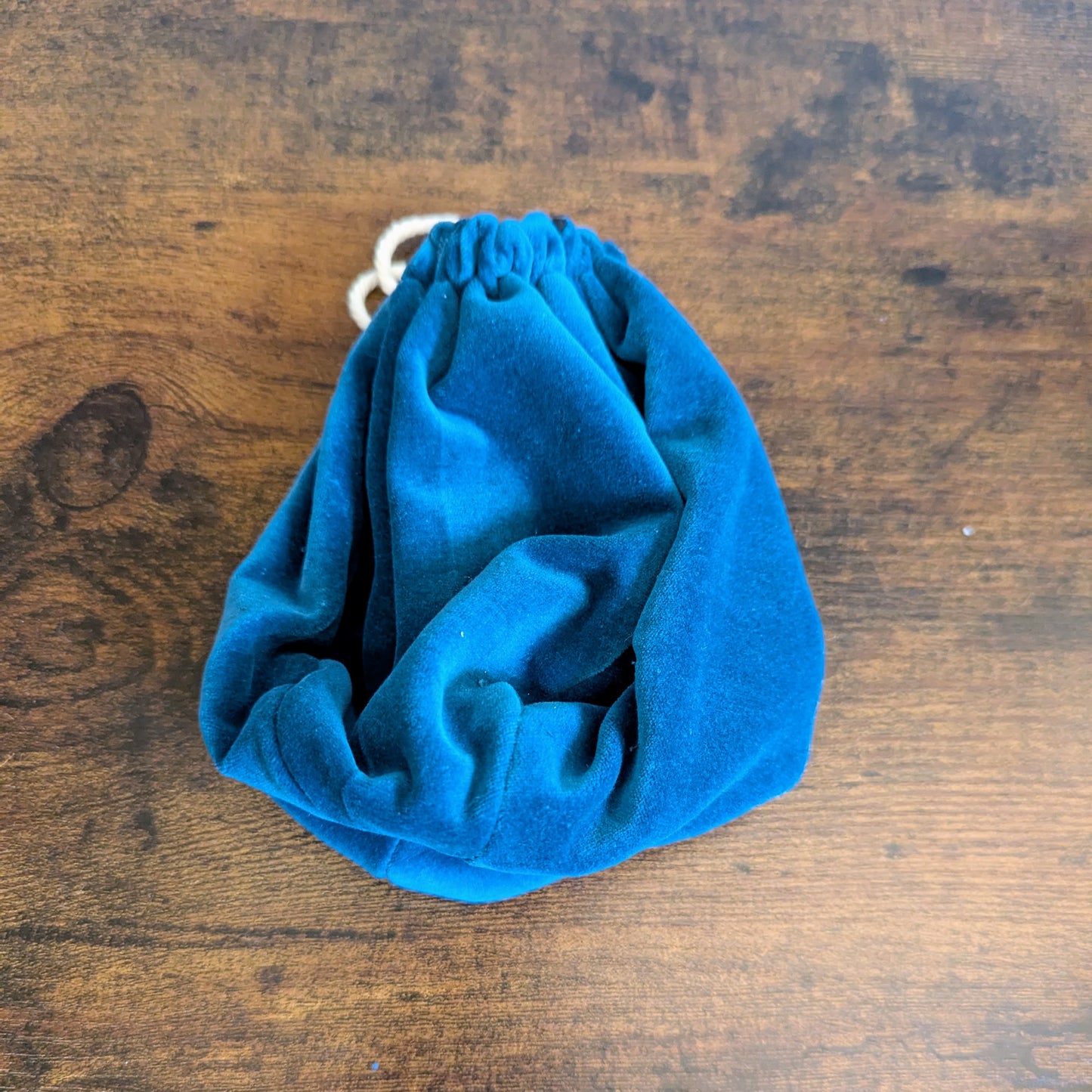 Teal Velour Dice or Rune Drawstring Pouch