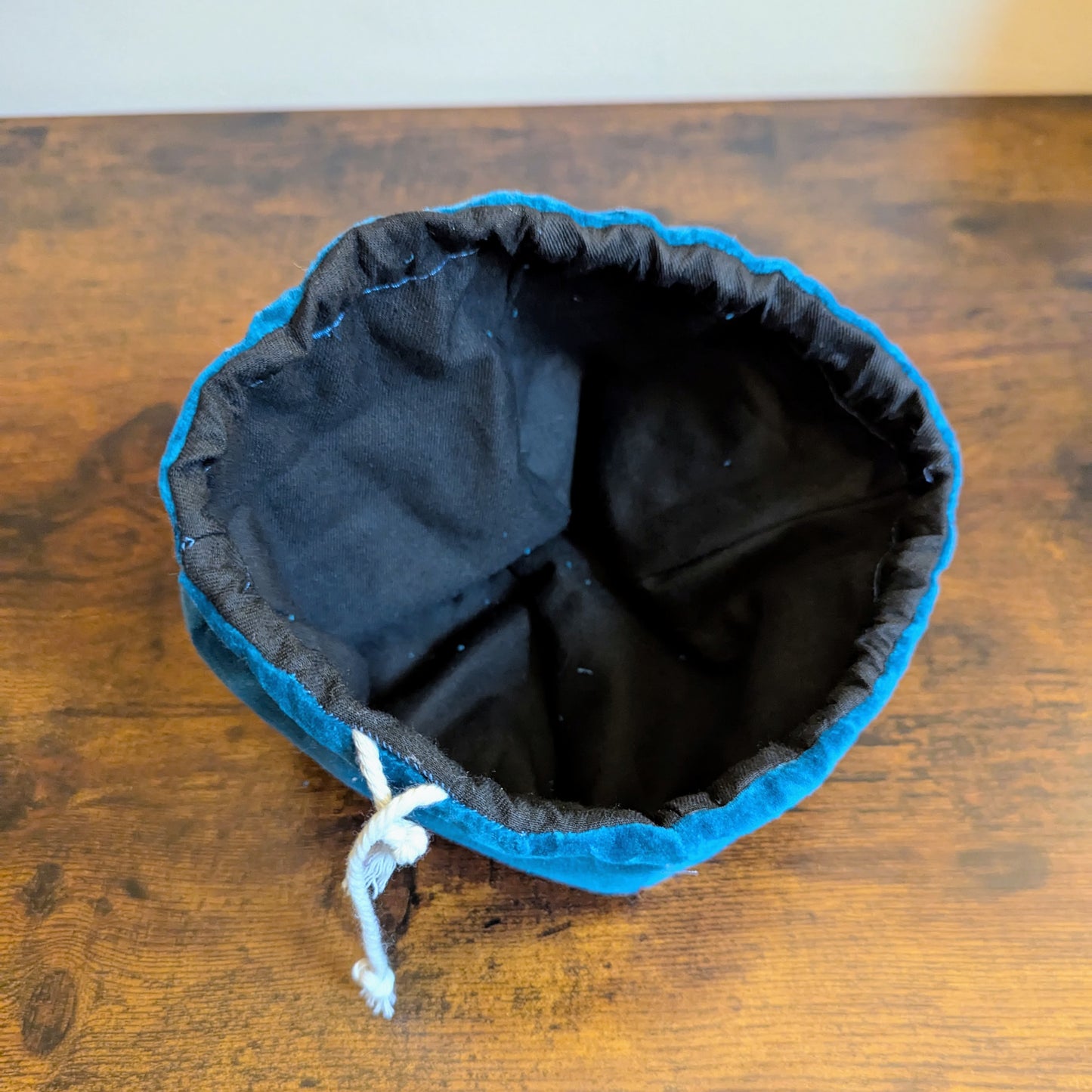 Teal Velour Dice or Rune Drawstring Pouch