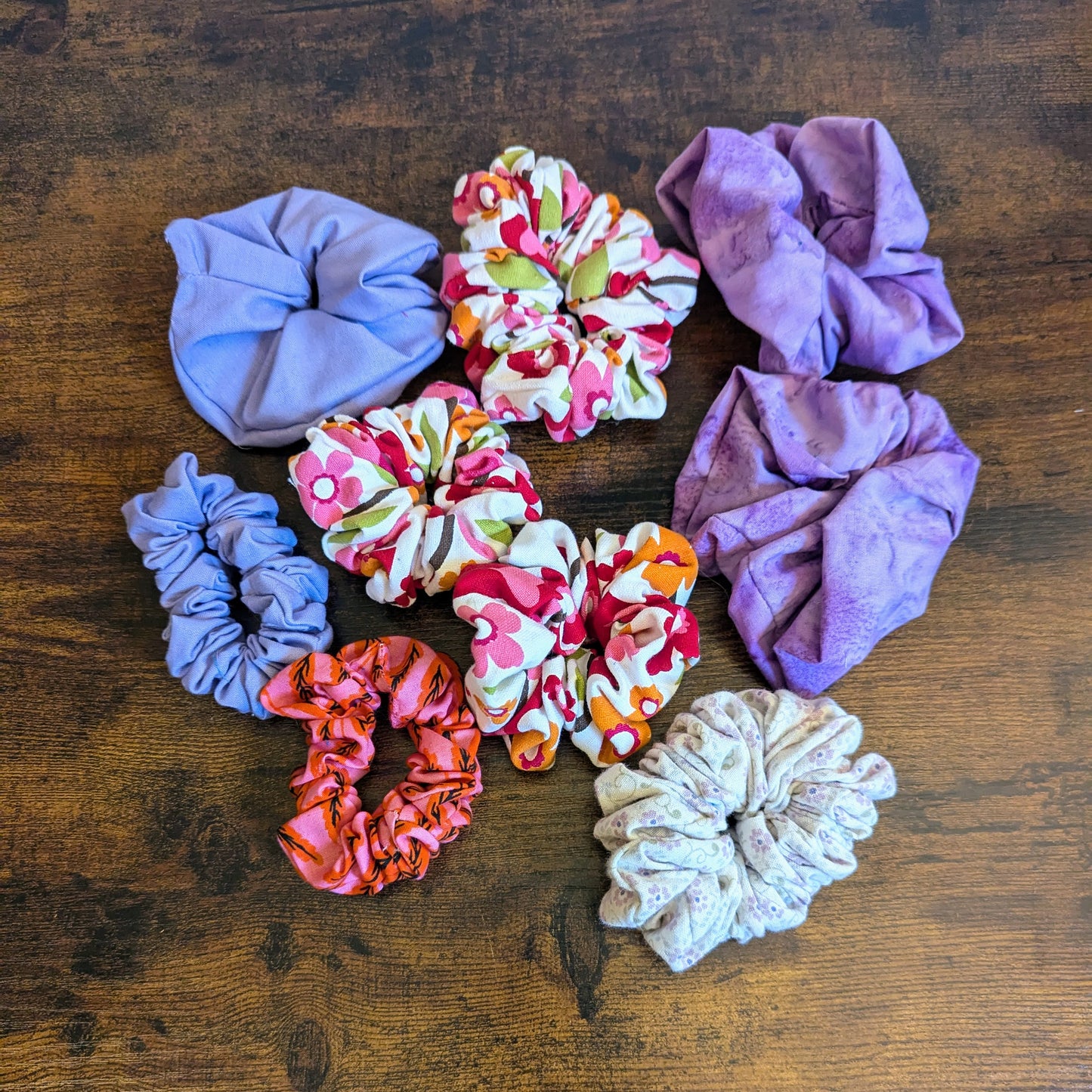 Floral and Purple Scrunchies by More Life Curiosities