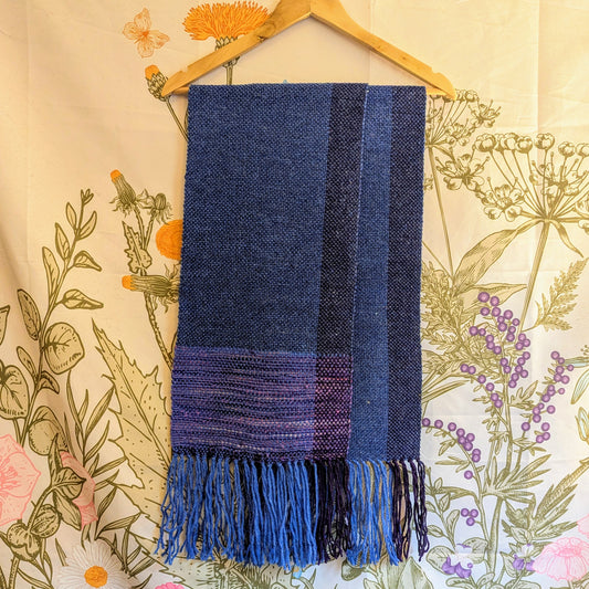 Purple Mountains Handwoven Wool Scarf
