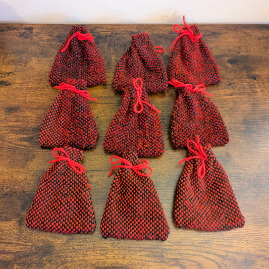 Mini Red and Green Acrylic Drawstring Bags- Perfect for Christmas gifts!