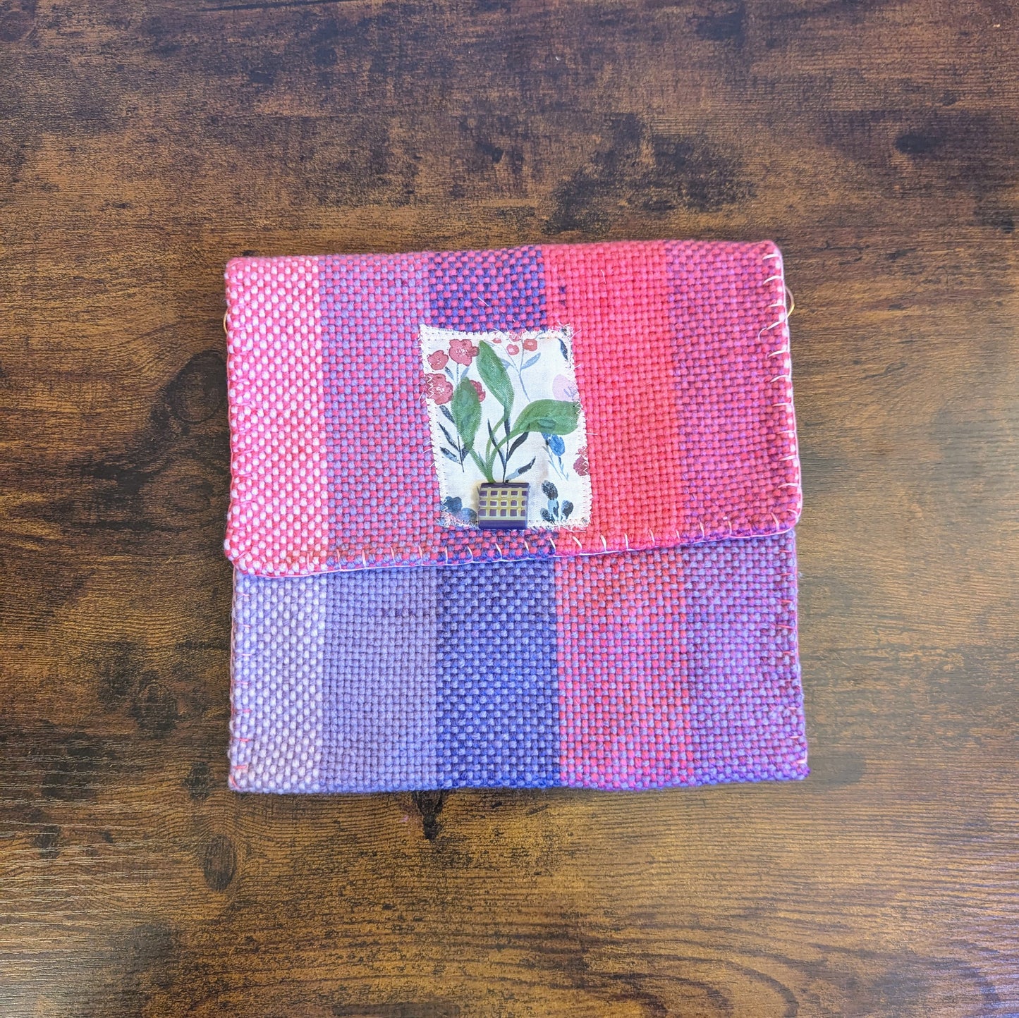 Potted Pink Handwoven Shoulder Bag