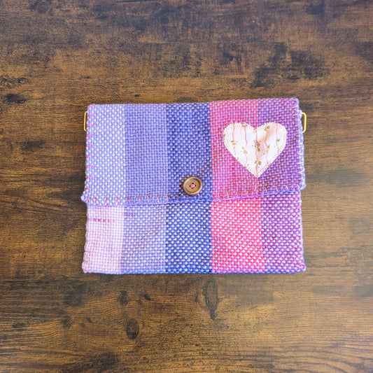 Pink Heart Handwoven Shoulder Bag