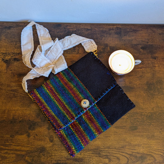 Rainbow Flower Power Handwoven Handbag
