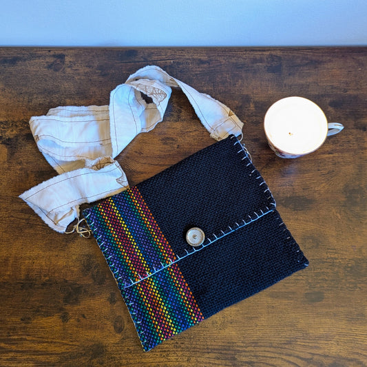 Rainbow Silver Star Shield Handwoven Handbag