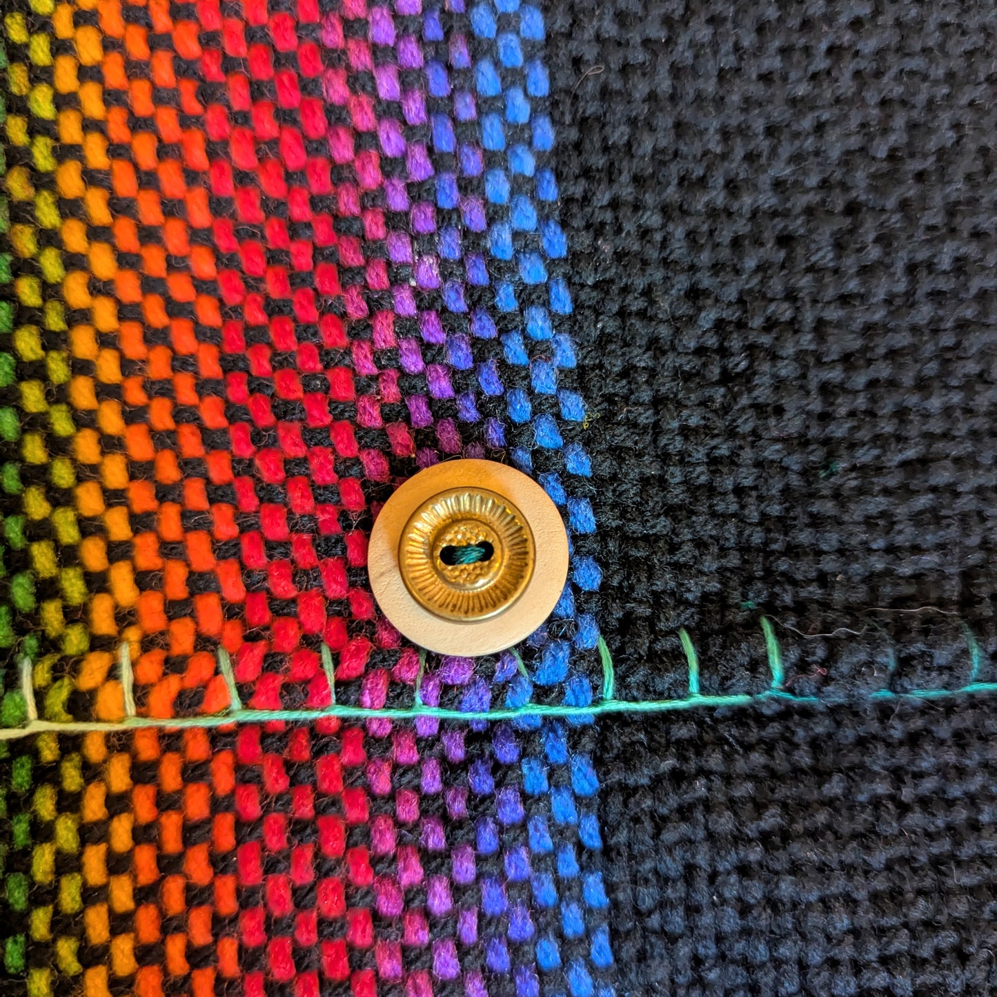 Rainbow Green Silk Handwoven Handbag