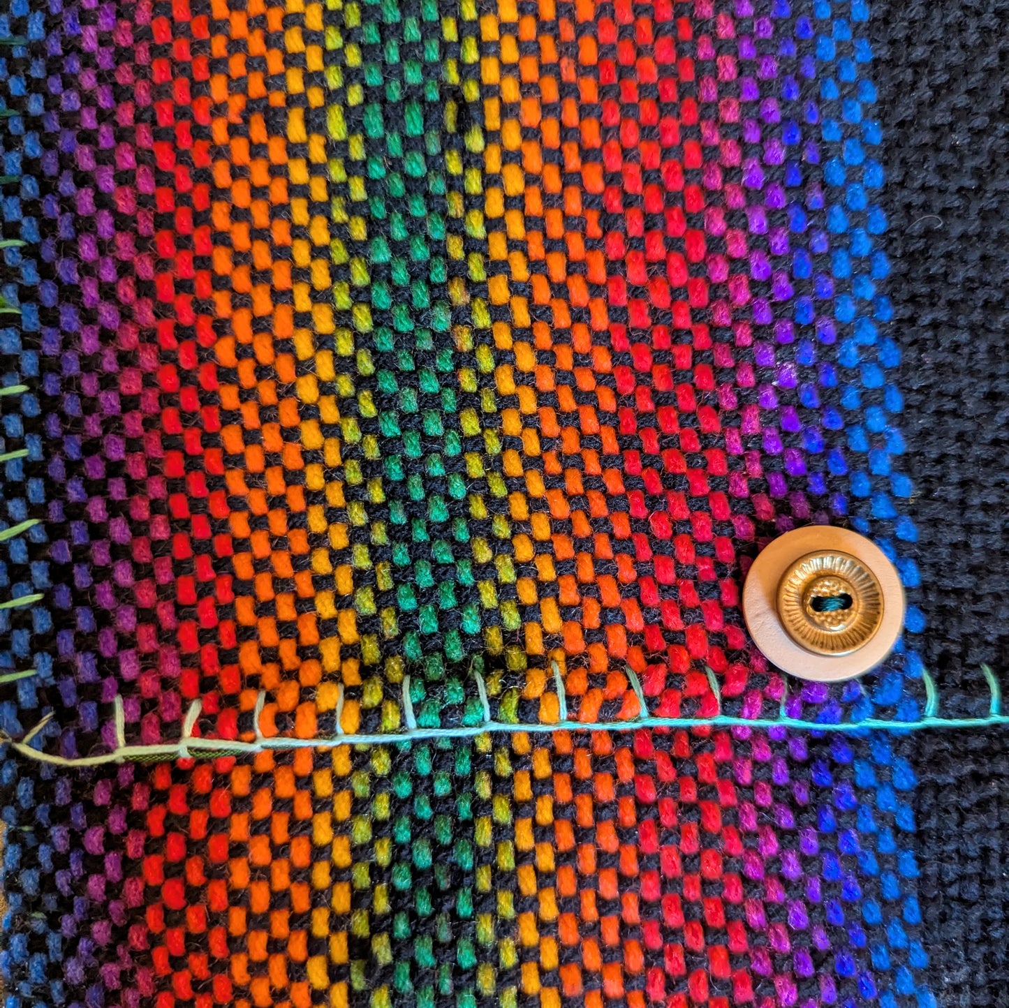 Rainbow Green Silk Handwoven Handbag