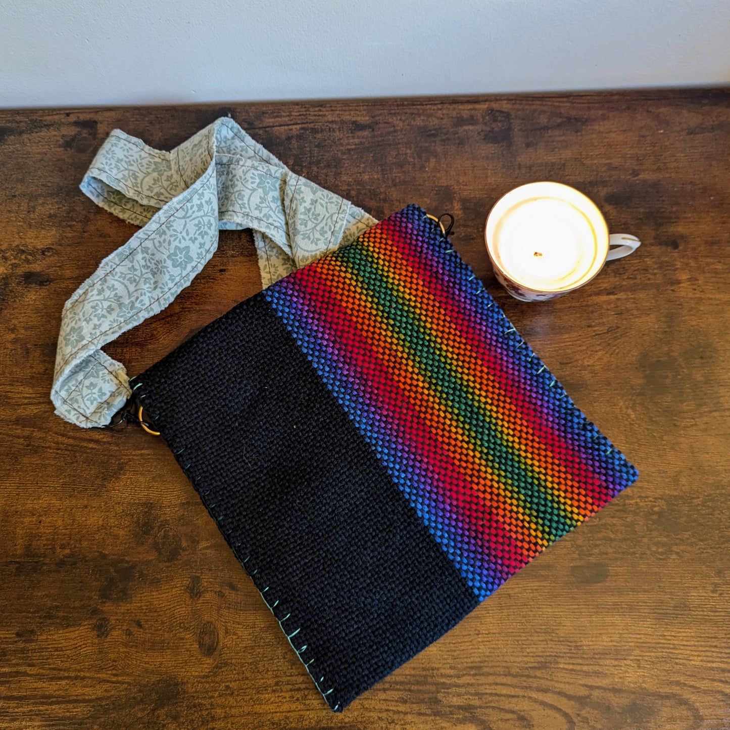 Rainbow Green Silk Handwoven Handbag