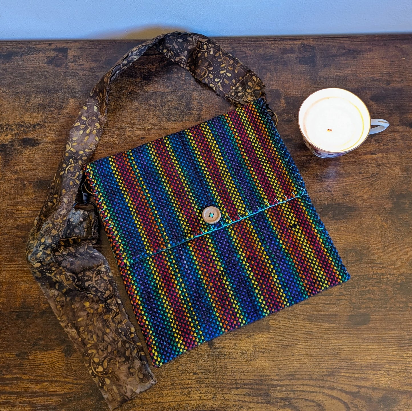 Rainbow Batik Brown Handwoven Handbag