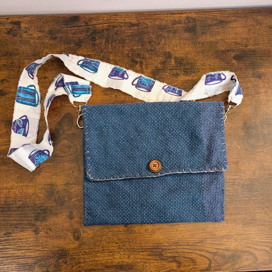 Cyrus Blue Coffee Mug Handwoven Handbag