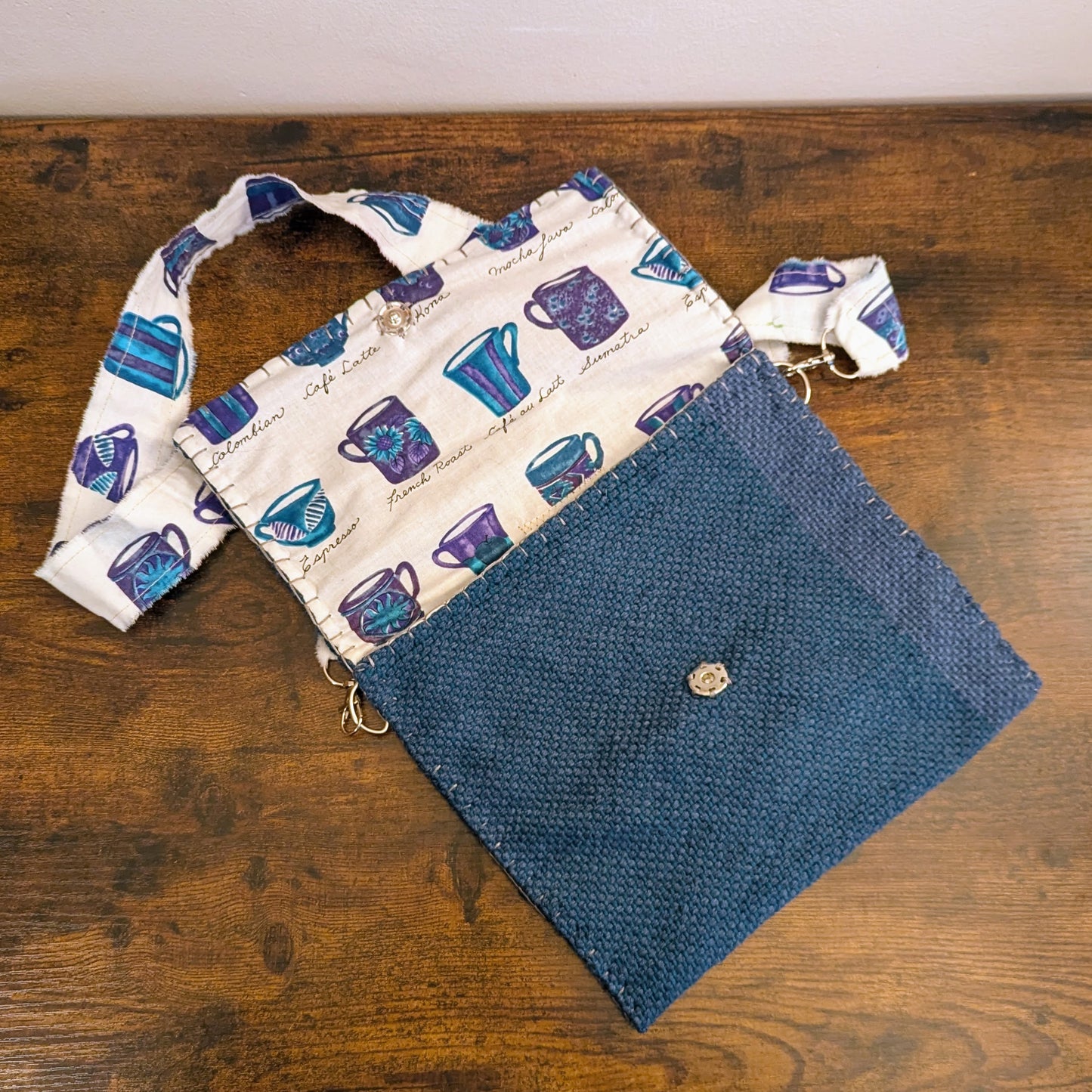 Cyrus Blue Coffee Mug Handwoven Handbag