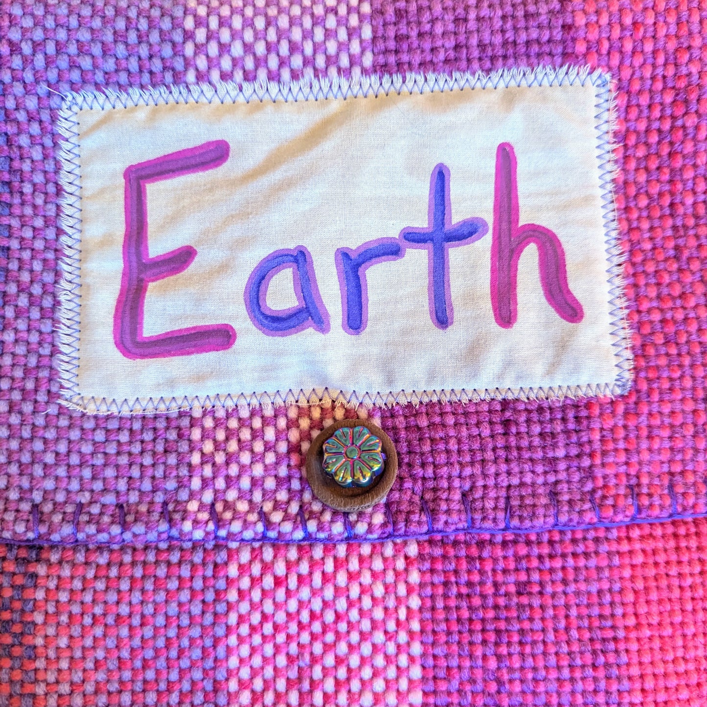 Art Earth Pink and Purple Handwoven Shoulderbag