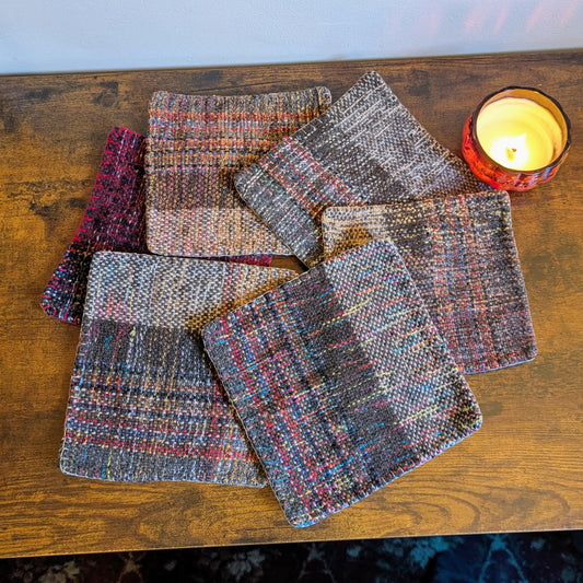Multicolored Handwoven Wool Felted Trivets