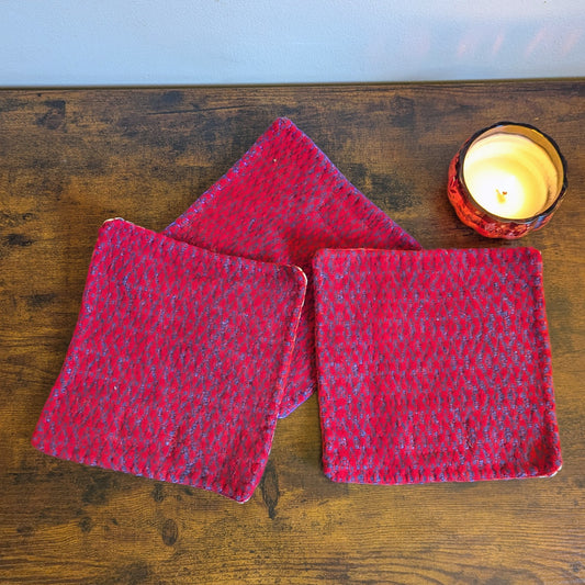Swedish Rose Handwoven Wool Trivets