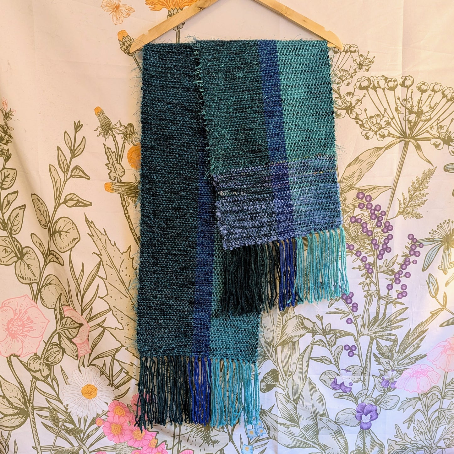 Blue "Muppet" Fur Hypoallergenic Acrylic Handwoven Scarf