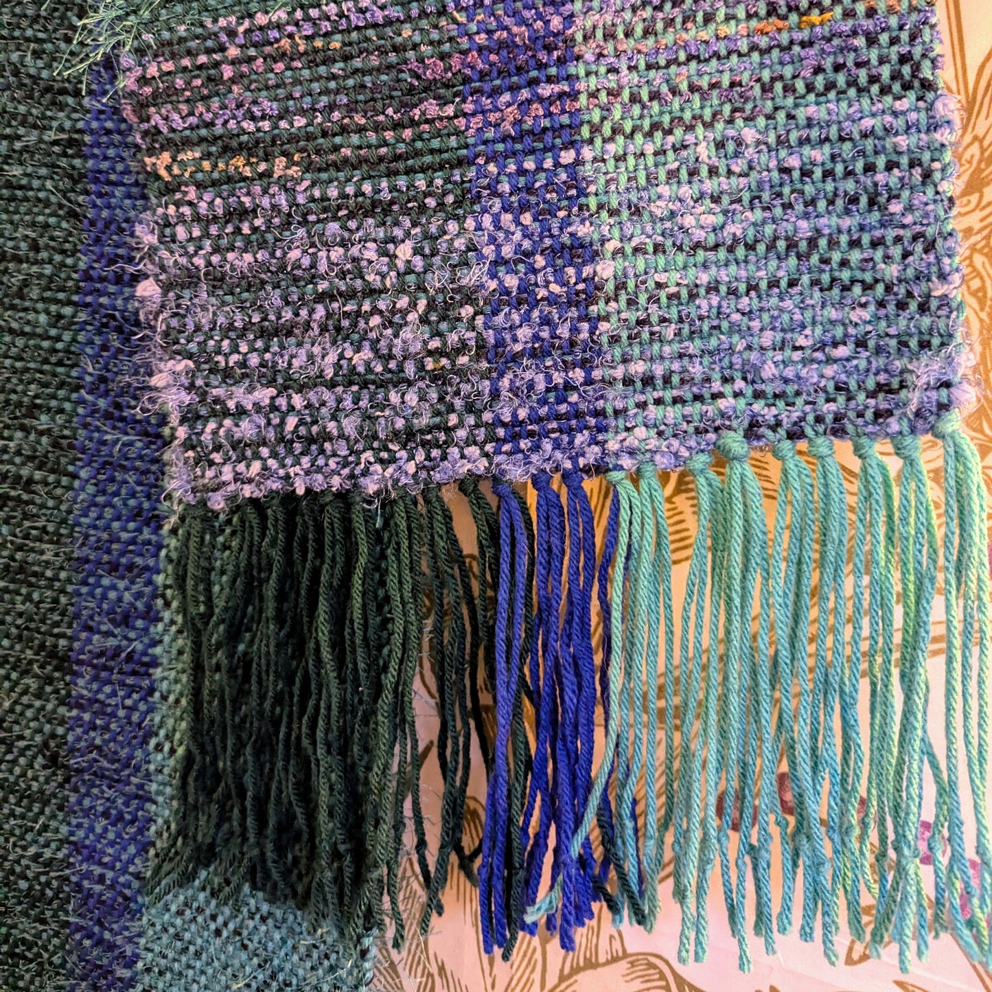 Blue "Muppet" Fur Hypoallergenic Acrylic Handwoven Scarf