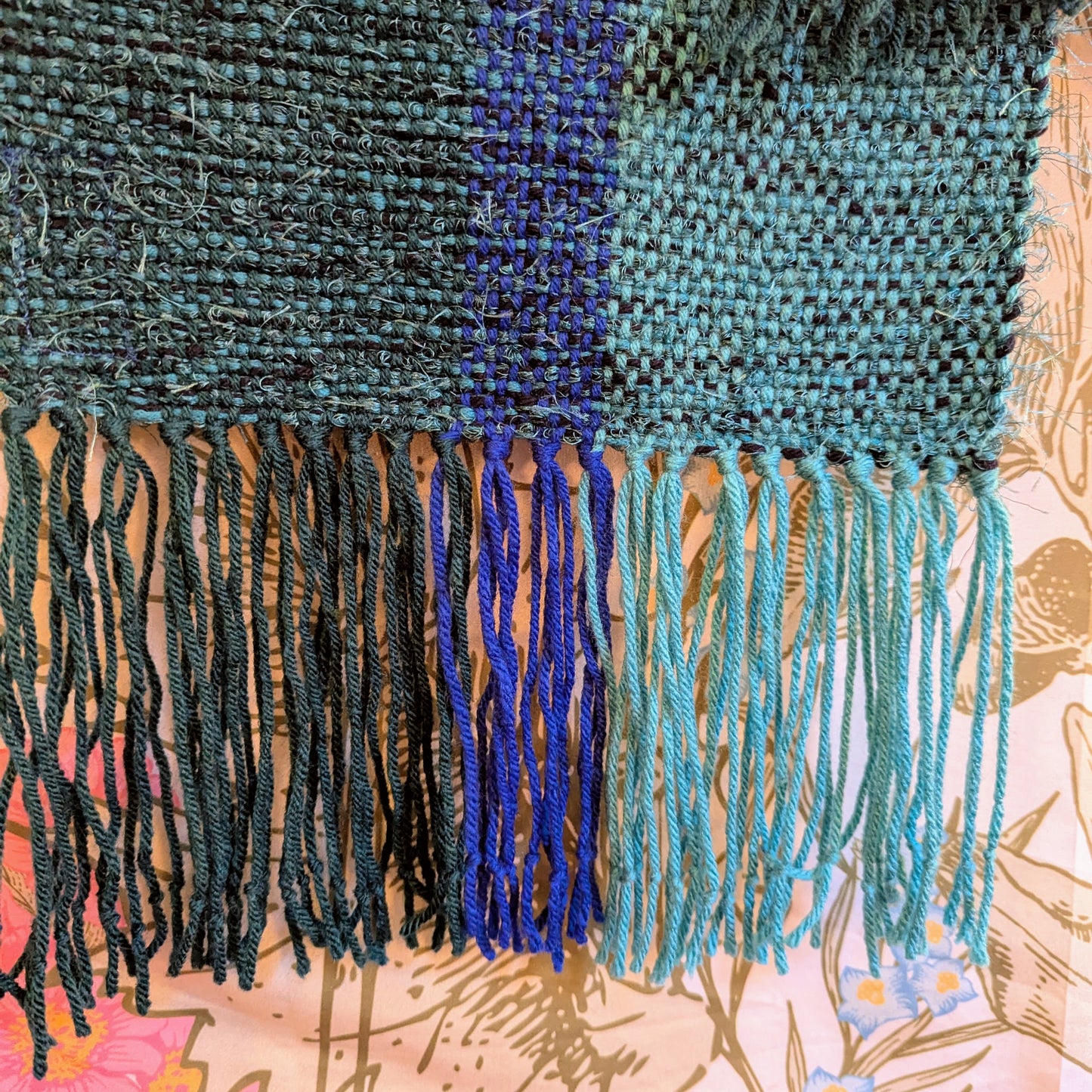 Blue "Muppet" Fur Hypoallergenic Acrylic Handwoven Scarf